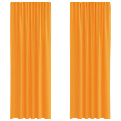 vidaXL Voile Curtains with Rod Pockets 2 pcs Orange