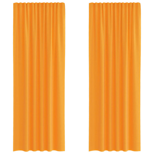 vidaXL Voile Curtains with Rod Pockets 2 pcs Orange