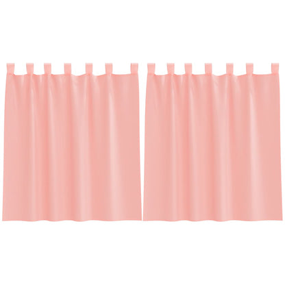 vidaXL Voile Curtains with Rod Pockets 2 pcs Pink