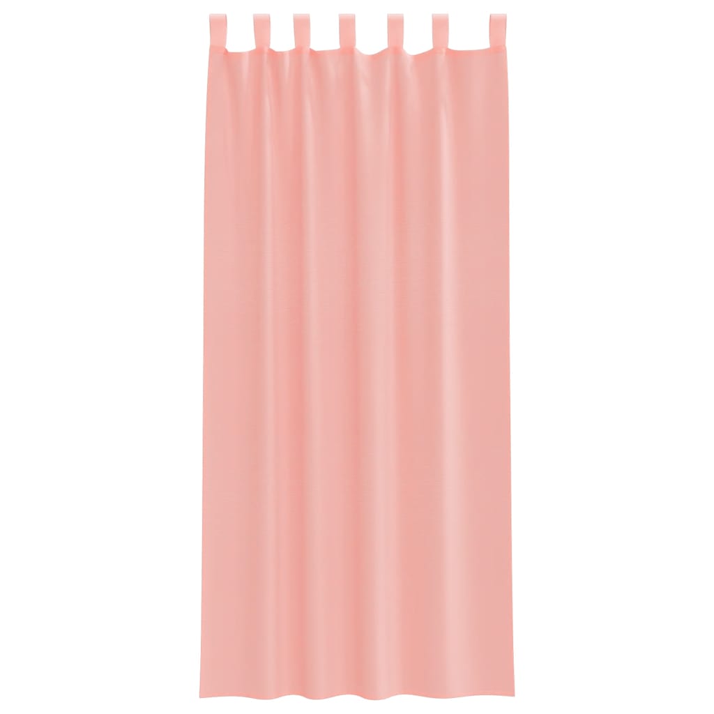 vidaXL Voile Curtains with Rod Pockets 2 pcs Pink