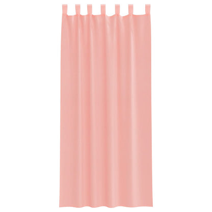vidaXL Voile Curtains with Rod Pockets 2 pcs Pink