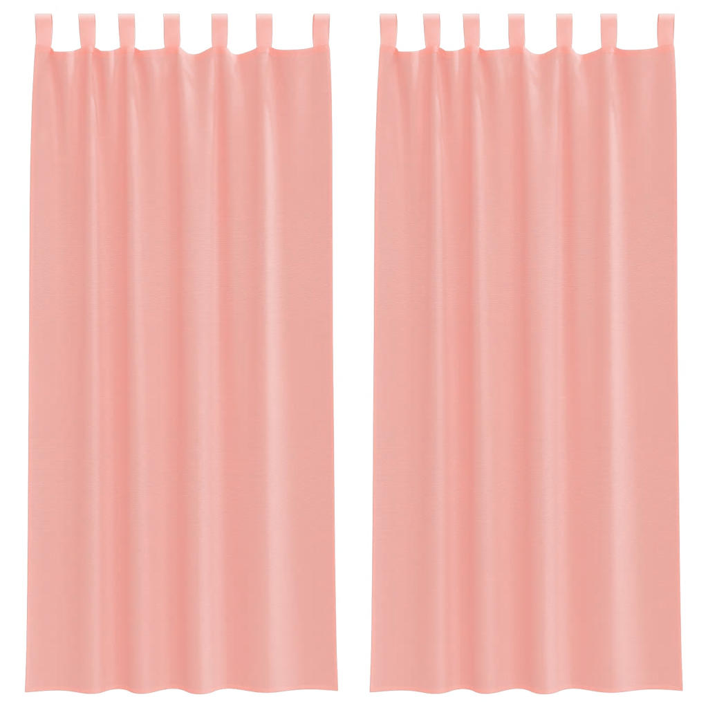 vidaXL Voile Curtains with Rod Pockets 2 pcs Pink