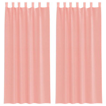vidaXL Voile Curtains with Rod Pockets 2 pcs Pink