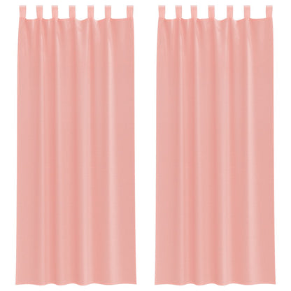 vidaXL Voile Curtains with Rod Pockets 2 pcs Pink