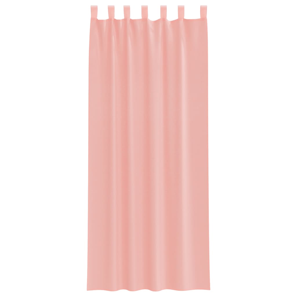 vidaXL Voile Curtains with Rod Pockets 2 pcs Pink