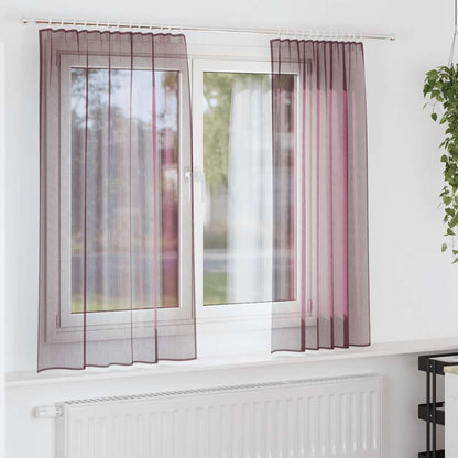vidaXL Voile Curtains with Rod Pockets 2 pcs Purple