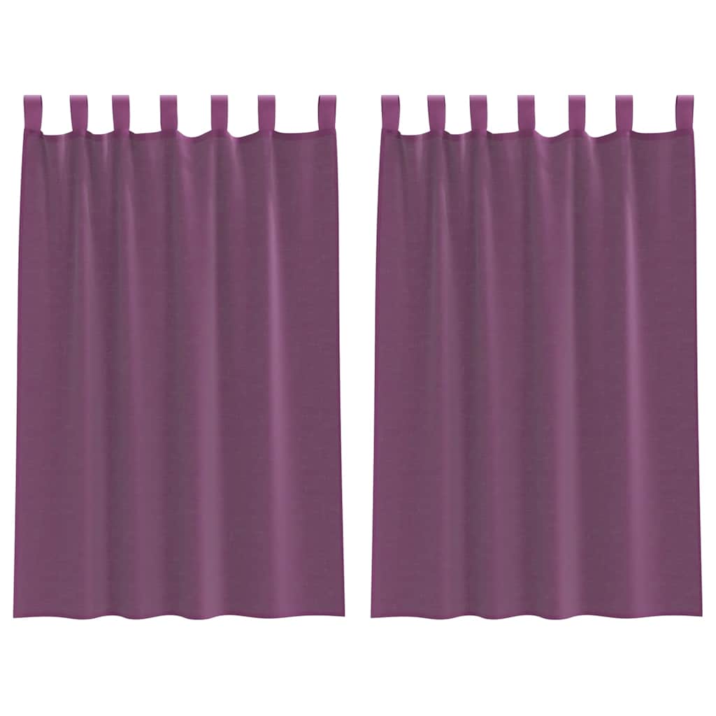 vidaXL Voile Curtains with Rod Pockets 2 pcs Purple