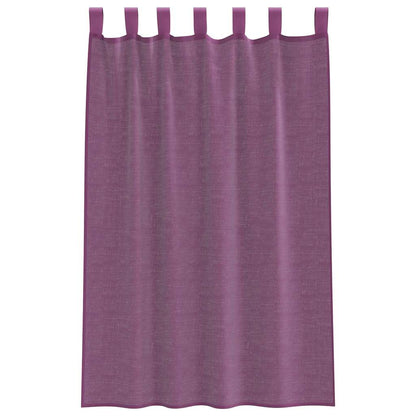 vidaXL Voile Curtains with Rod Pockets 2 pcs Purple