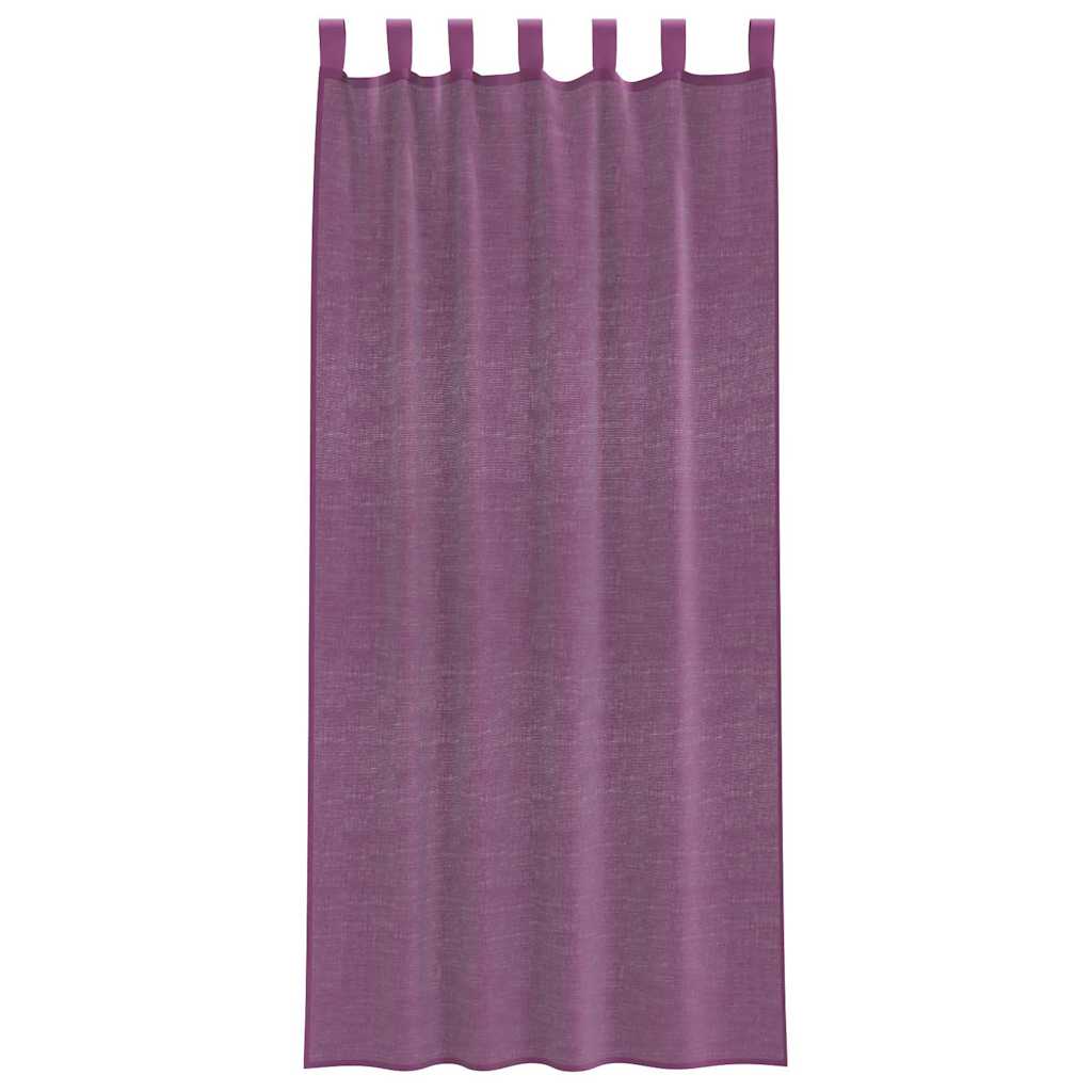 vidaXL Voile Curtains with Rod Pockets 2 pcs Purple
