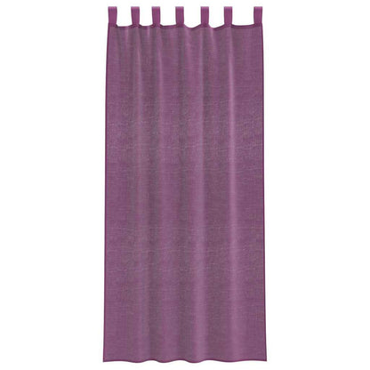 vidaXL Voile Curtains with Rod Pockets 2 pcs Purple
