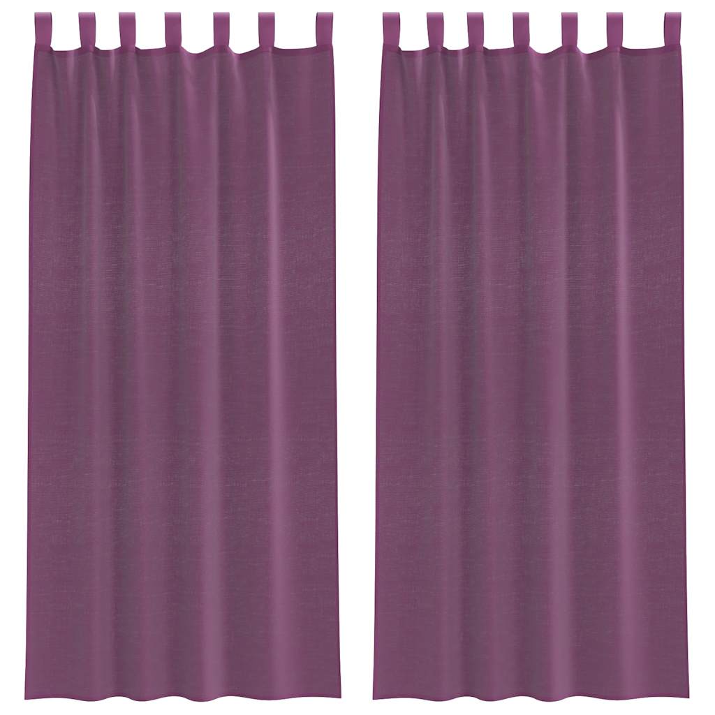 vidaXL Voile Curtains with Rod Pockets 2 pcs Purple