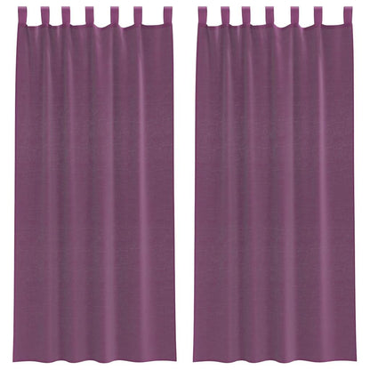 vidaXL Voile Curtains with Rod Pockets 2 pcs Purple