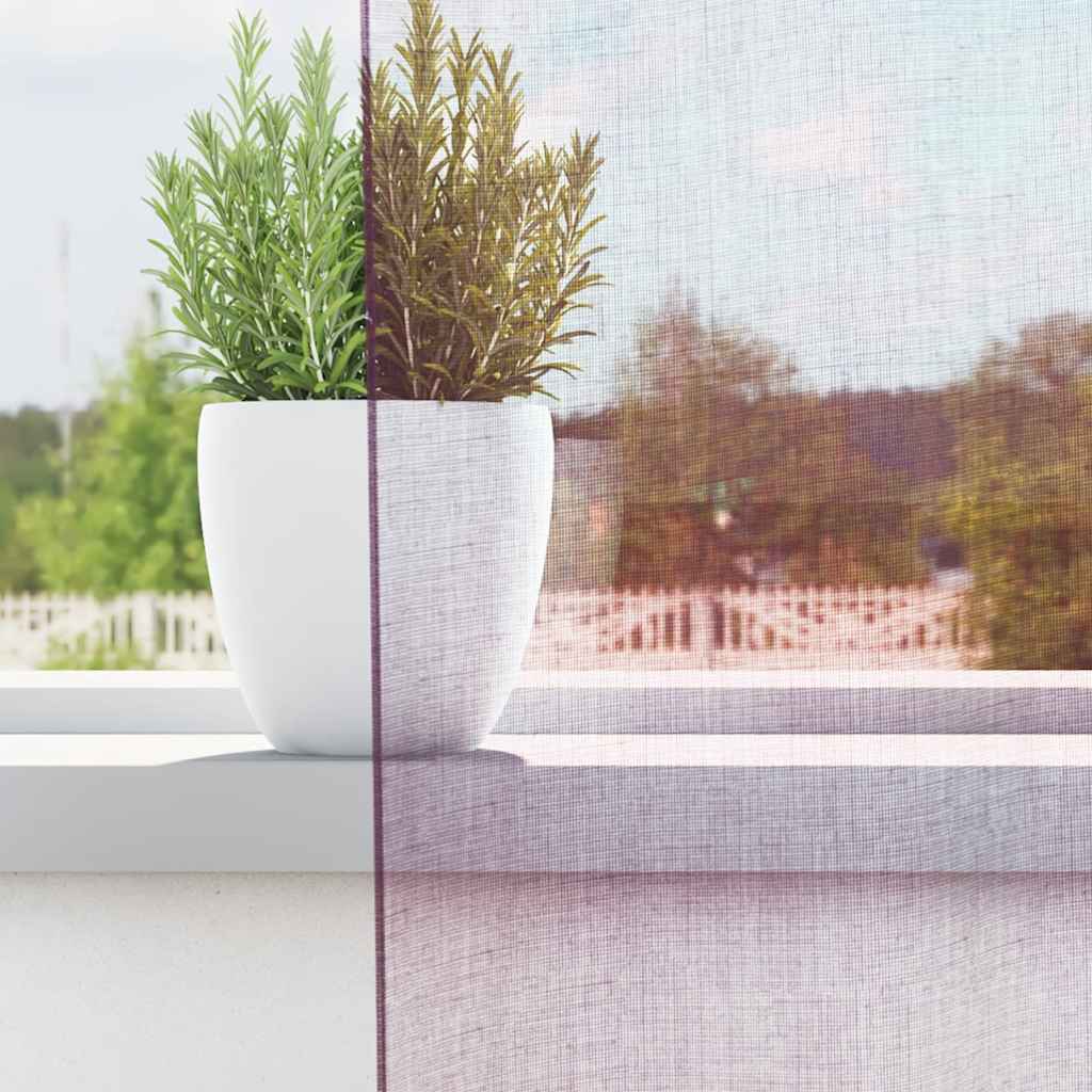 vidaXL Voile Curtains with Rod Pockets 2 pcs Purple