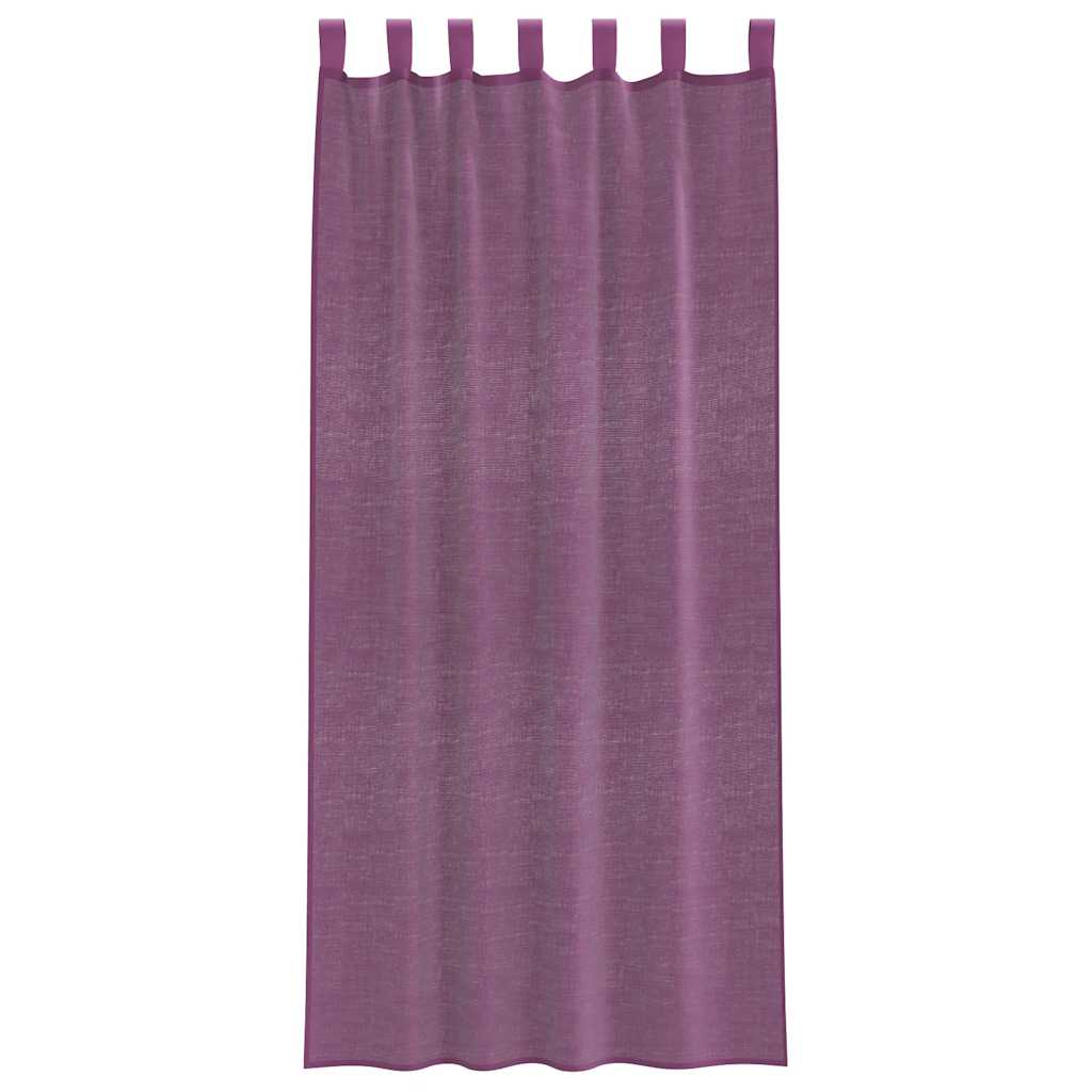 vidaXL Voile Curtains with Rod Pockets 2 pcs Purple