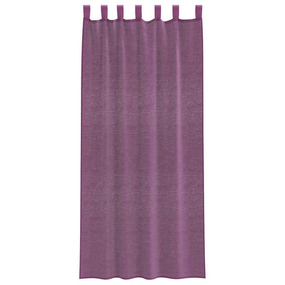 vidaXL Voile Curtains with Rod Pockets 2 pcs Purple