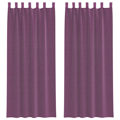 vidaXL Voile Curtains with Rod Pockets 2 pcs Purple