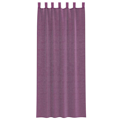 vidaXL Voile Curtains with Rod Pockets 2 pcs Purple