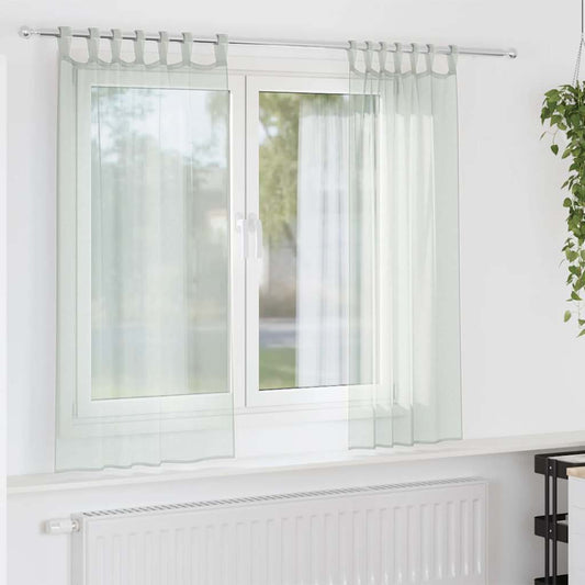 vidaXL Voile Curtains with Rod Pockets 2 pcs Light Grey