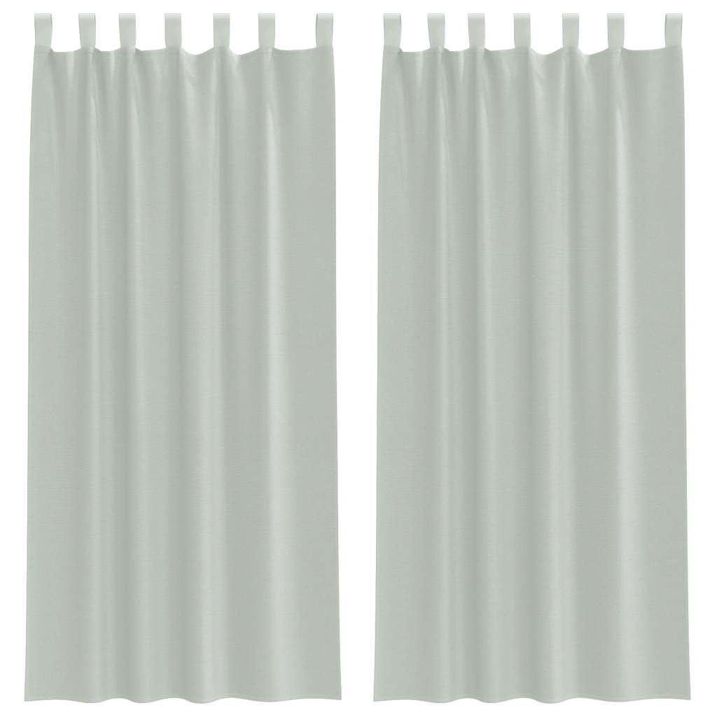 vidaXL Voile Curtains with Rod Pockets 2 pcs Light Grey