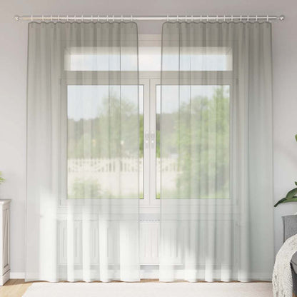 vidaXL Voile Curtains with Rod Pockets 2 pcs Light Grey