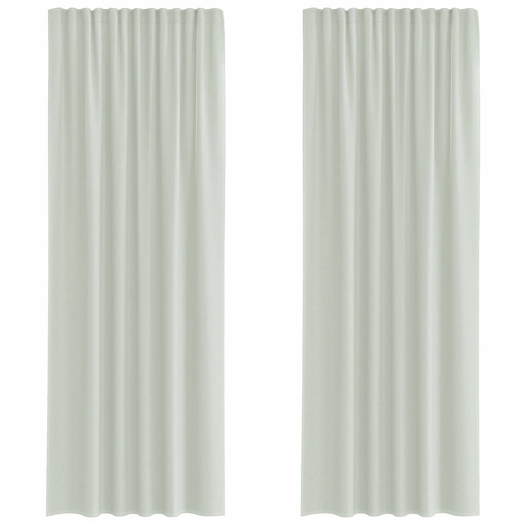 vidaXL Voile Curtains with Rod Pockets 2 pcs Light Grey