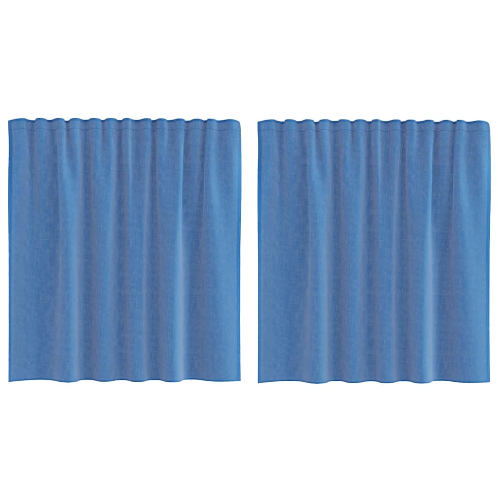 vidaXL Voile Curtains with Rod Pockets 2 pcs Royal Blue
