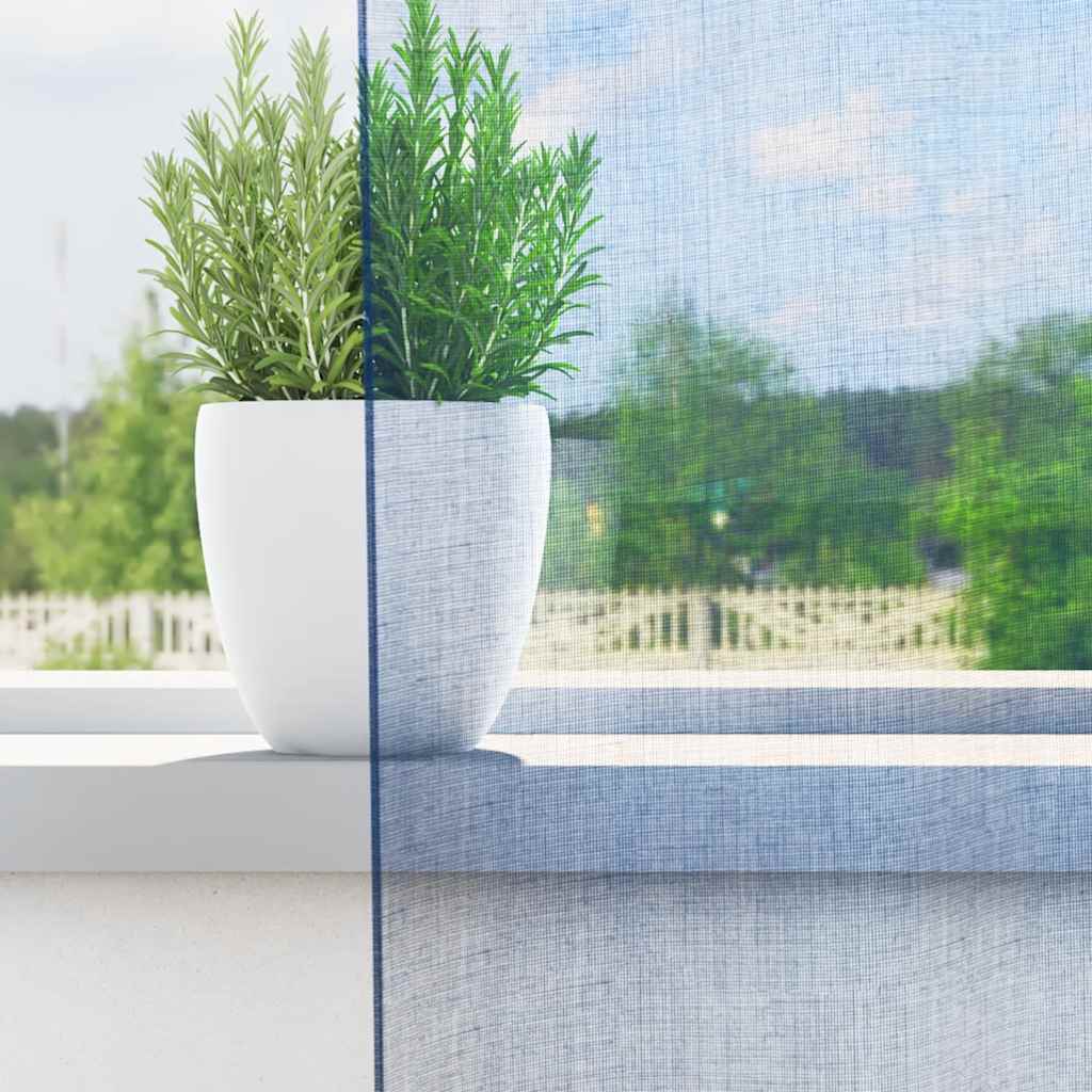 vidaXL Voile Curtains with Rod Pockets 2 pcs Royal Blue