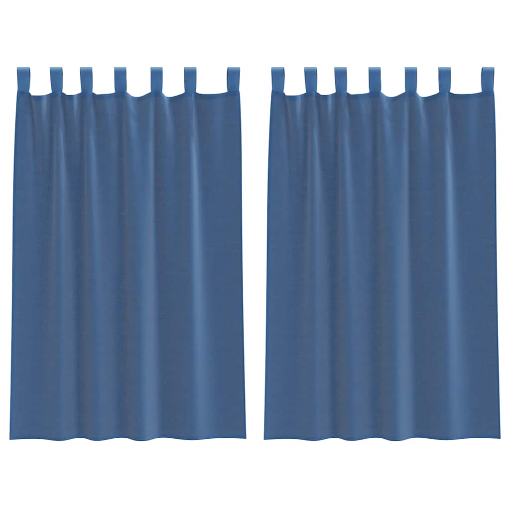 vidaXL Voile Curtains with Rod Pockets 2 pcs Royal Blue