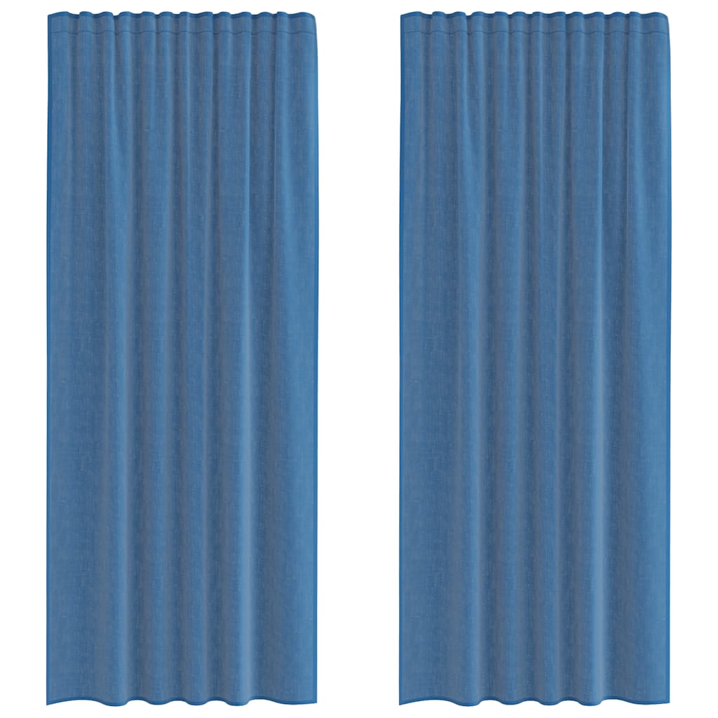 vidaXL Voile Curtains with Rod Pockets 2 pcs Royal Blue