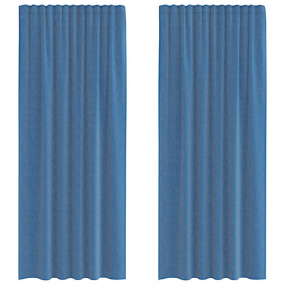 vidaXL Voile Curtains with Rod Pockets 2 pcs Royal Blue