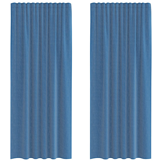 vidaXL Voile Curtains with Rod Pockets 2 pcs Royal Blue