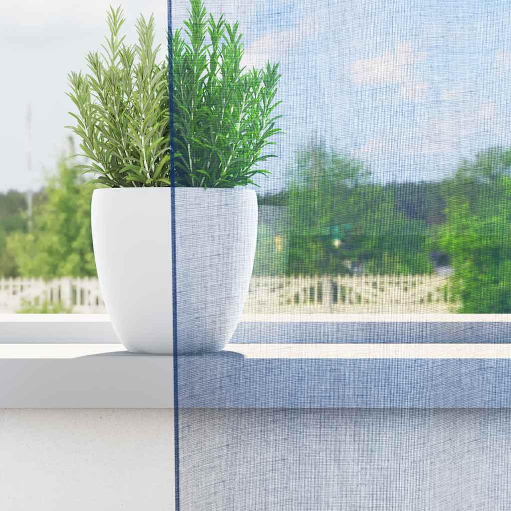 vidaXL Voile Curtains with Rod Pockets 2 pcs Royal Blue