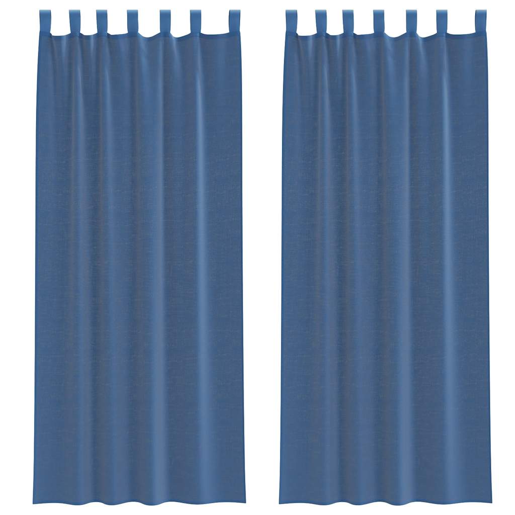 vidaXL Voile Curtains with Rod Pockets 2 pcs Royal Blue