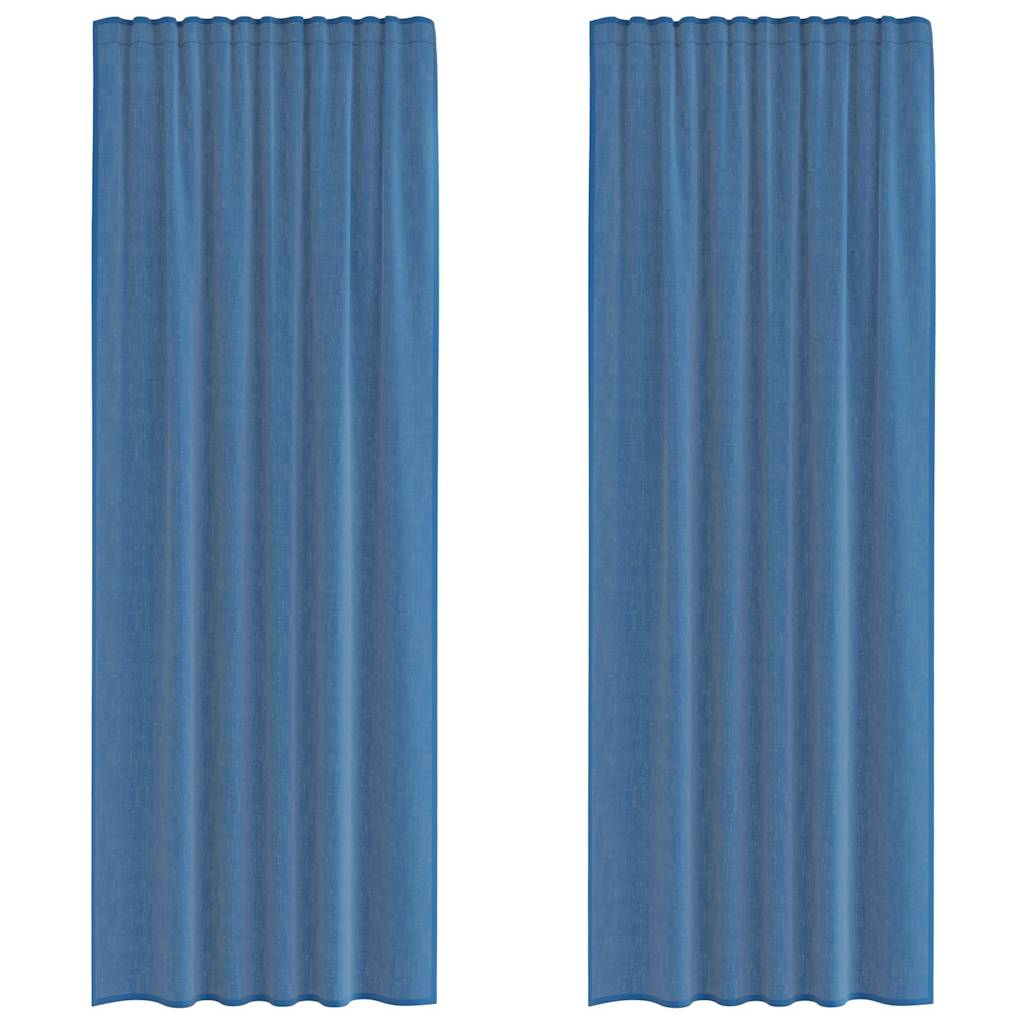 vidaXL Voile Curtains with Rod Pockets 2 pcs Royal Blue