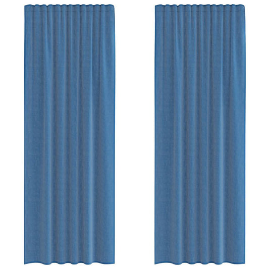 vidaXL Voile Curtains with Rod Pockets 2 pcs Royal Blue