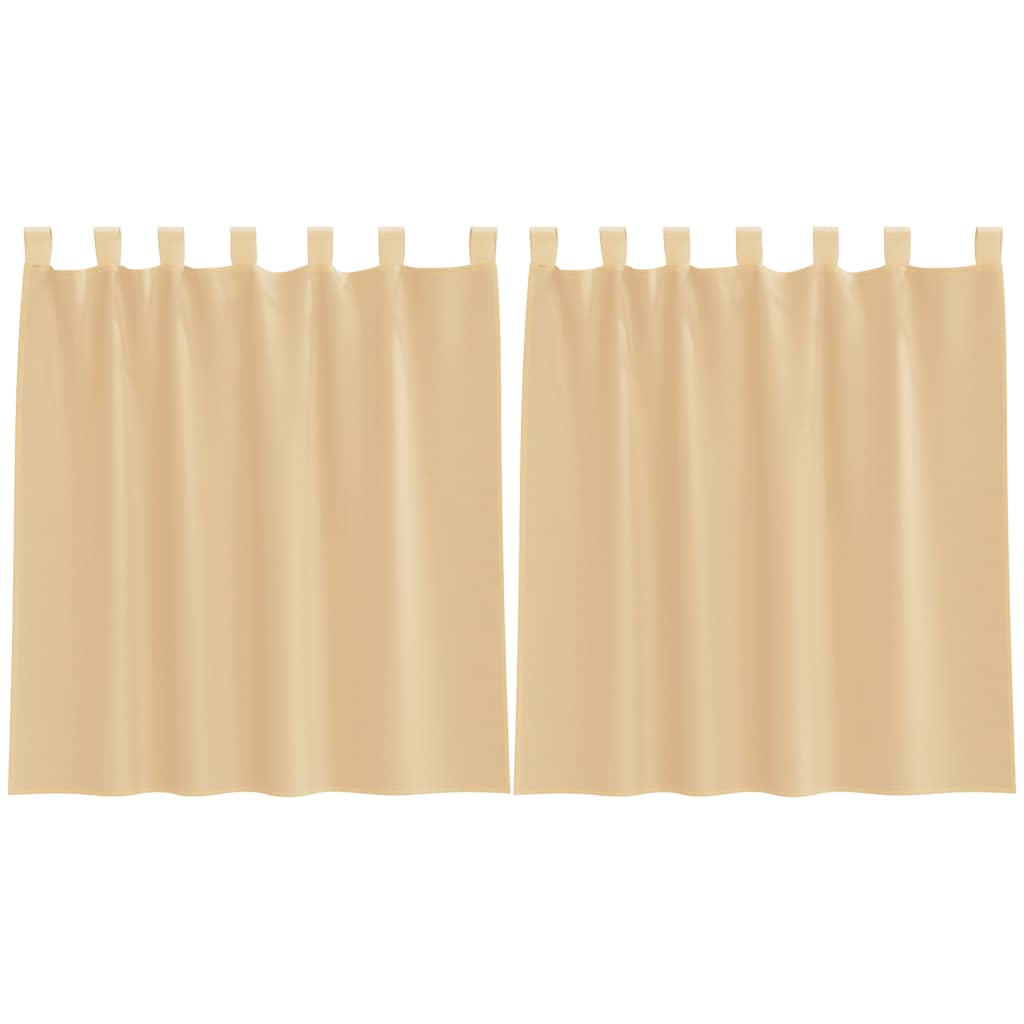 vidaXL Voile Curtains with Rod Pockets 2 pcs Sand