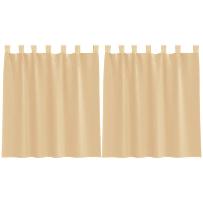 vidaXL Voile Curtains with Rod Pockets 2 pcs Sand