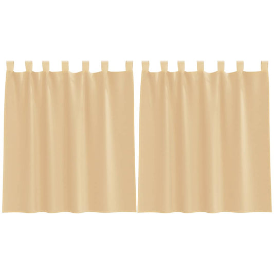 vidaXL Voile Curtains with Rod Pockets 2 pcs Sand
