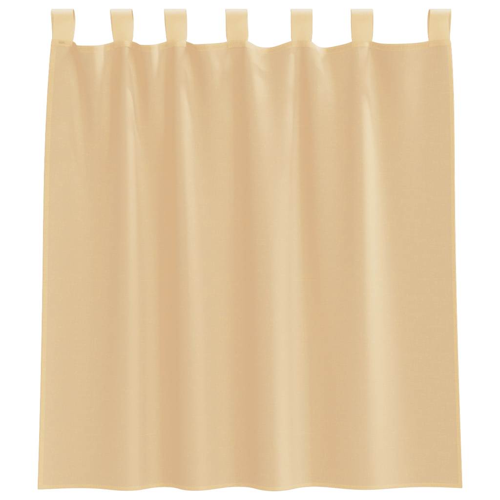 vidaXL Voile Curtains with Rod Pockets 2 pcs Sand