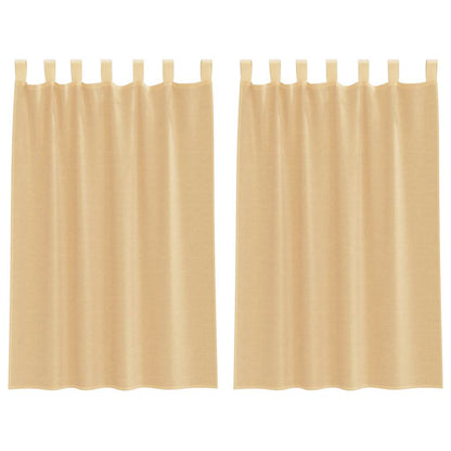 vidaXL Voile Curtains with Rod Pockets 2 pcs Sand