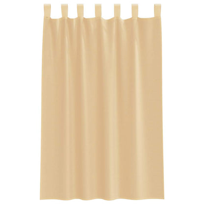 vidaXL Voile Curtains with Rod Pockets 2 pcs Sand