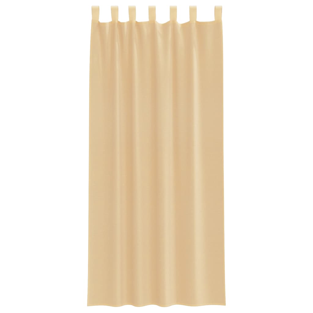 vidaXL Voile Curtains with Rod Pockets 2 pcs Sand