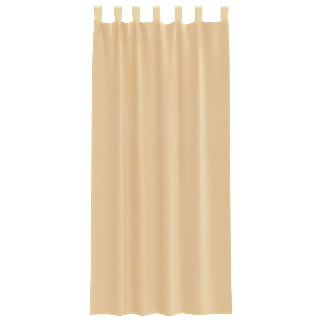 vidaXL Voile Curtains with Rod Pockets 2 pcs Sand