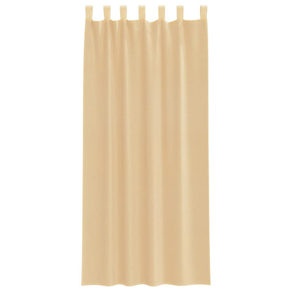 vidaXL Voile Curtains with Rod Pockets 2 pcs Sand