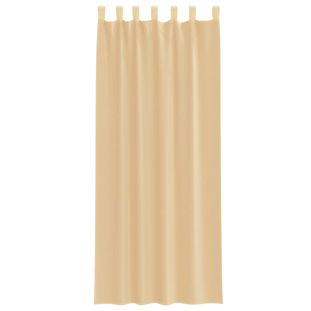 vidaXL Voile Curtains with Rod Pockets 2 pcs Sand