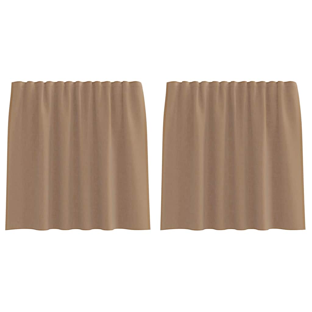 vidaXL Voile Curtains with Rod Pockets 2 pcs Light Brown