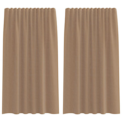 vidaXL Voile Curtains with Rod Pockets 2 pcs Light Brown