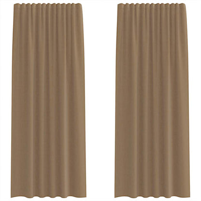 vidaXL Voile Curtains with Rod Pockets 2 pcs Light Brown