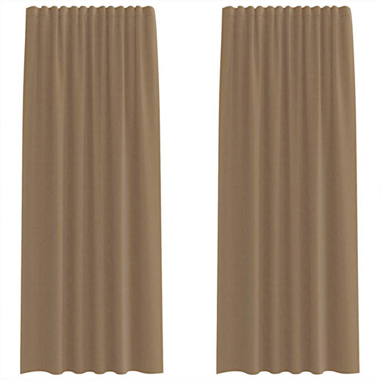 vidaXL Voile Curtains with Rod Pockets 2 pcs Light Brown