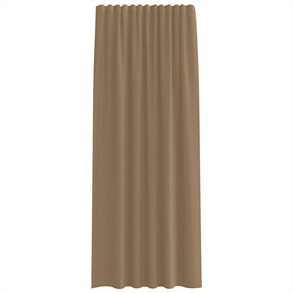 vidaXL Voile Curtains with Rod Pockets 2 pcs Light Brown
